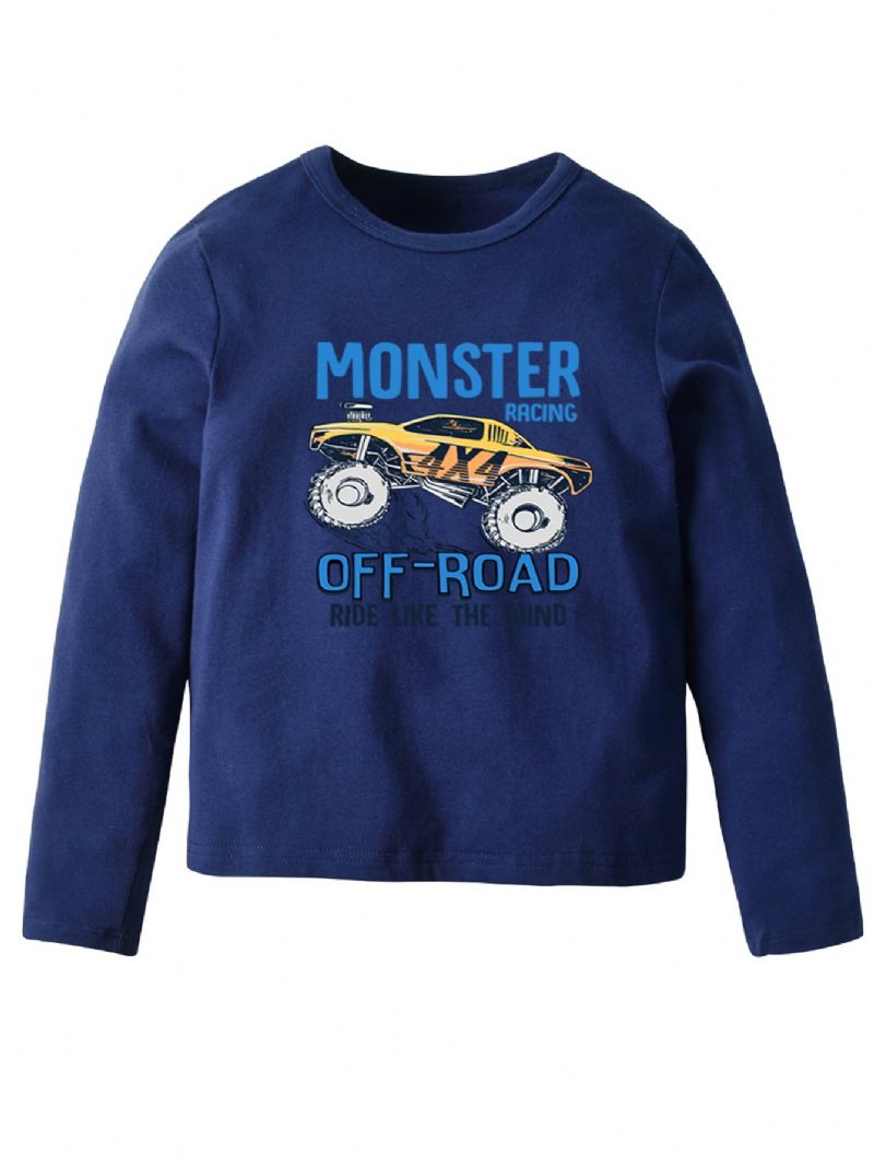 Pojkar Långärmad Skjorta Med Slogan Off Road Monster Racing