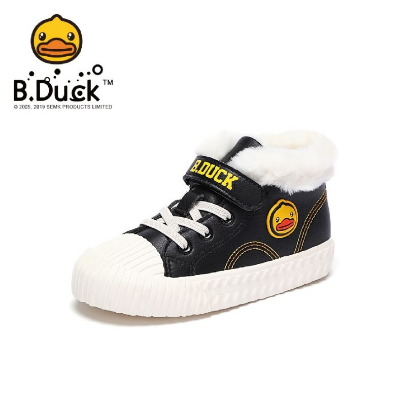 B.duck Bebis Cartoon Sneakers Halkfri Fleece Varm Vinter Skate Skor Pojkar Flickor Barn