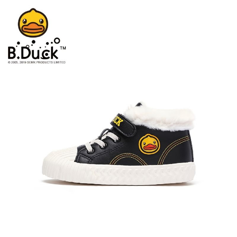 B.duck Bebis Cartoon Sneakers Halkfri Fleece Varm Vinter Skate Skor Pojkar Flickor Barn