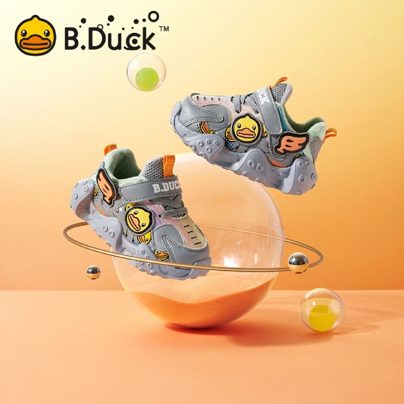 B.duck Bebis Cartoon Sneakers Halkfri Fleece Varma Vinterskor Pojkar Flickor Barn Skor