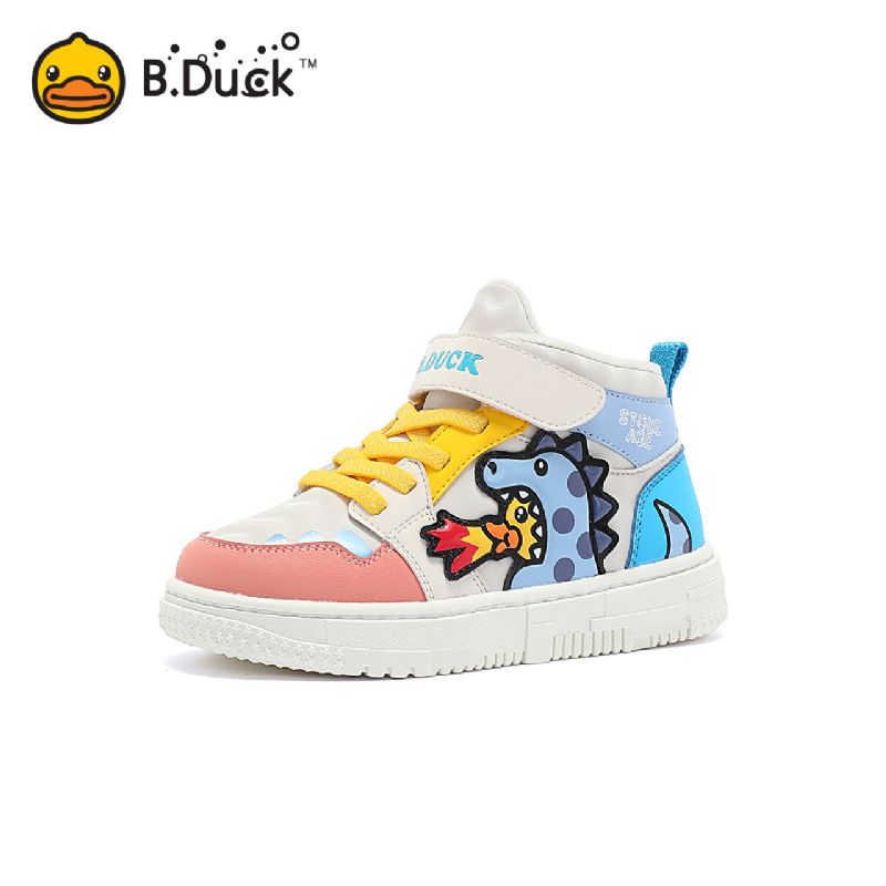 B.duck Pojkar Flickor Sneakers Cartoon Halkfri Fleece Varm Vinter Canvas Skor Barnskor