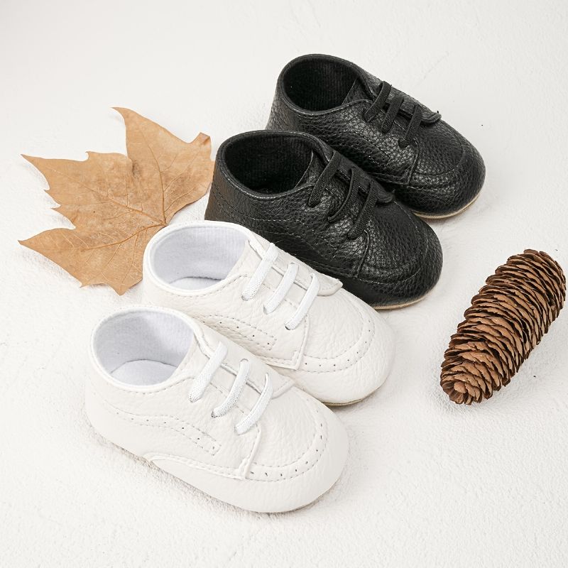 Infant Bebis Pojkar Pu Läder Loafers Prewalker Skor