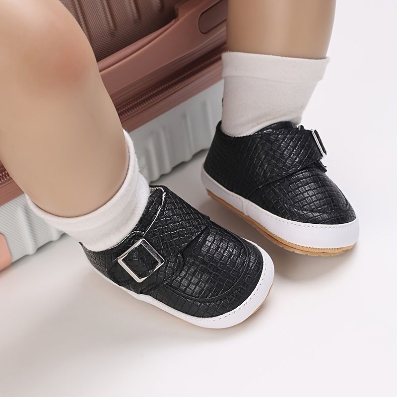 Infant Bebis Pojkar Sneakers Läder Mjuksulor Halkfria Prewalker-skor