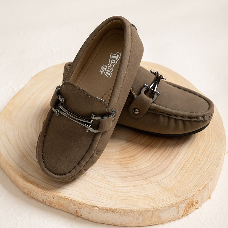 Småbarn Pojkar Flickor Läder Loafers Mjuksulor Slip-on Skor