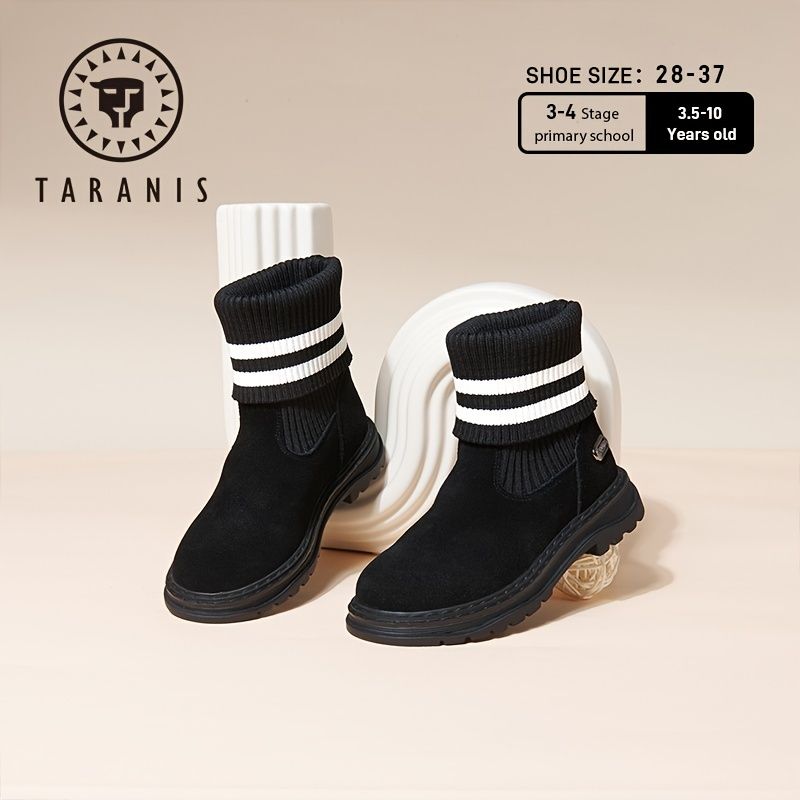 Tjejer Slip On Ankel Boots Mjuksulor Anti-slip High Sock Skor Vinter Nyhet