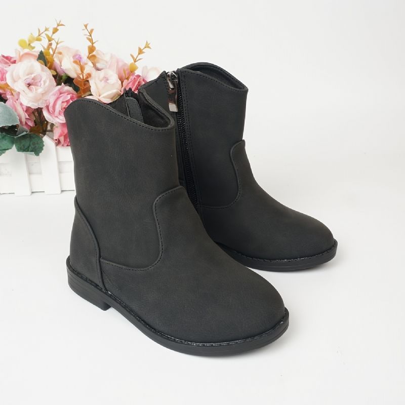 Barn Flickor Side Zip Chelsea Boots För Höst Vinter Ny