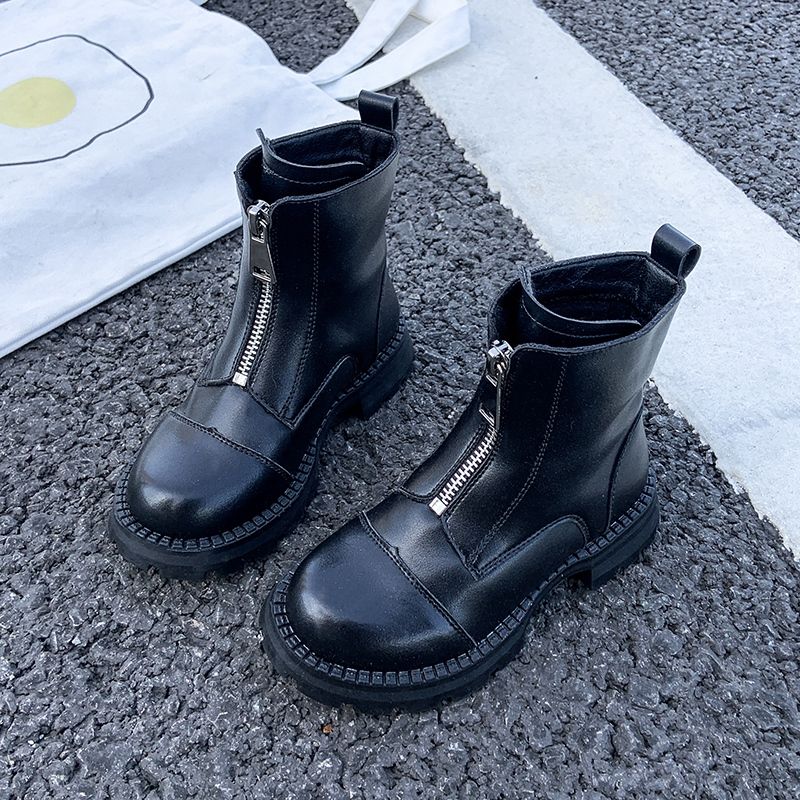 Barn High Top Tjocksulor Front Zipper Boots Mjuksulor Anti-halkskor För Pojkar Flickor