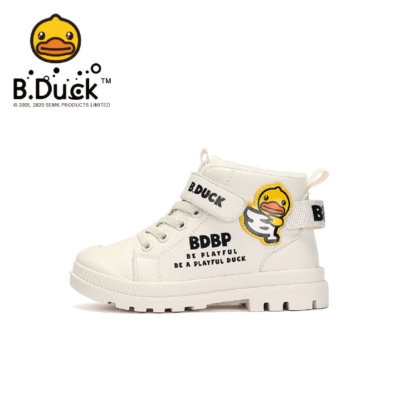 B.duck Barnsneakers Tecknad Grafisk Halkfri Fleece Varma Stövlar Skor Vinter För Pojkar Flickor