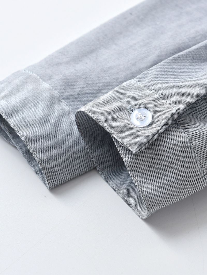 Bebis Pojkar Enfärgade Skjortor Button Down Långärmad Lapel Blus Toppar Barnkläder