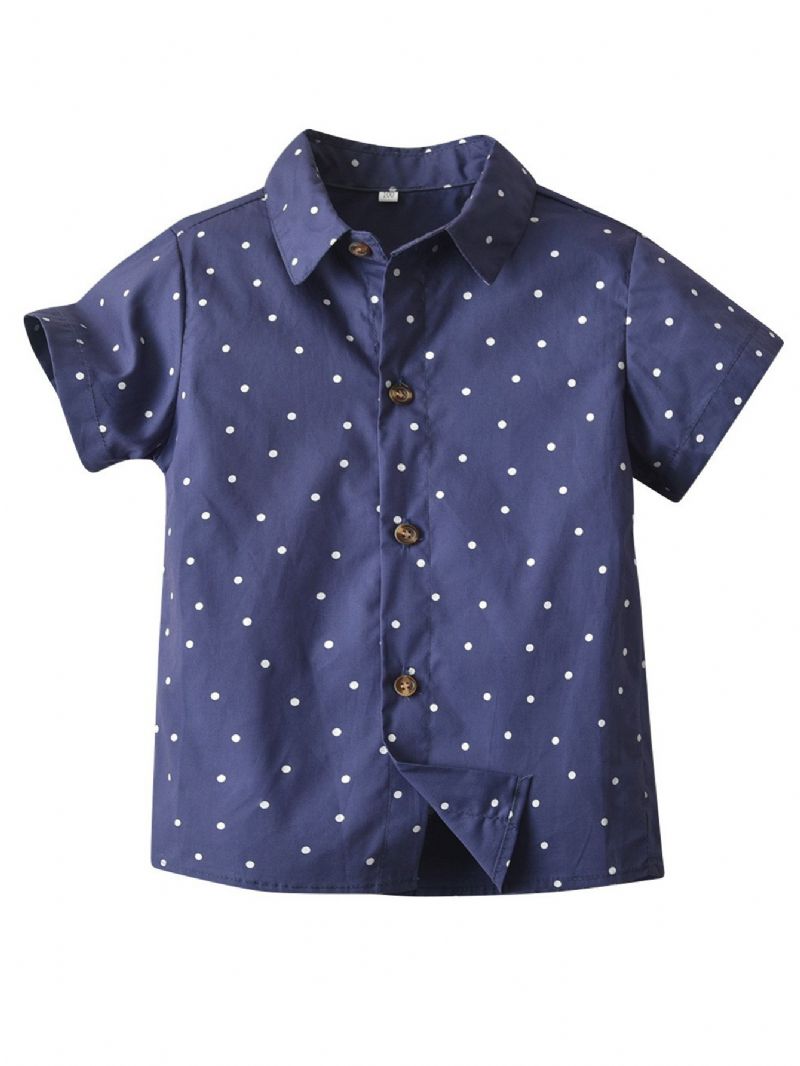 Pojkar Casual Enfärgad Polka Dot Print Mönster Gentleman Style Skjorta