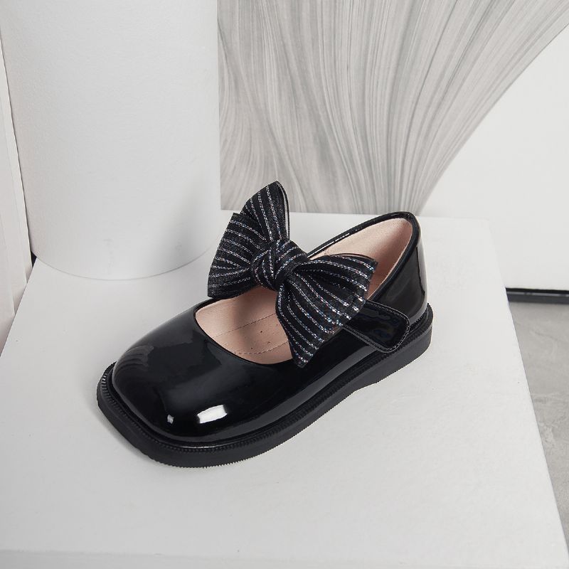 Bebis Flickor Skor Mary Jane Flats Soft Sole Square Toe Bow Princess