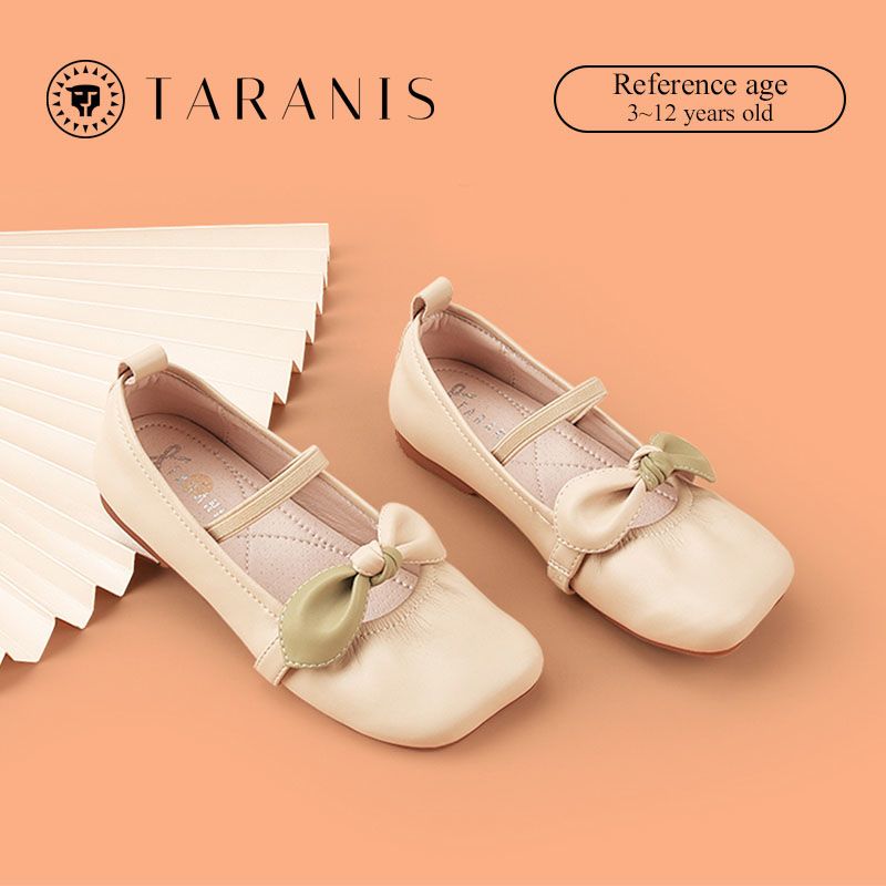 Flickor Classic Mary Jane Flats Mjuksulor Anti-slip Bowknot Party School Performance Läderskor För Barn / Stora /