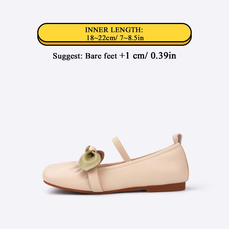 Flickor Classic Mary Jane Flats Mjuksulor Anti-slip Bowknot Party School Performance Läderskor För Barn / Stora /