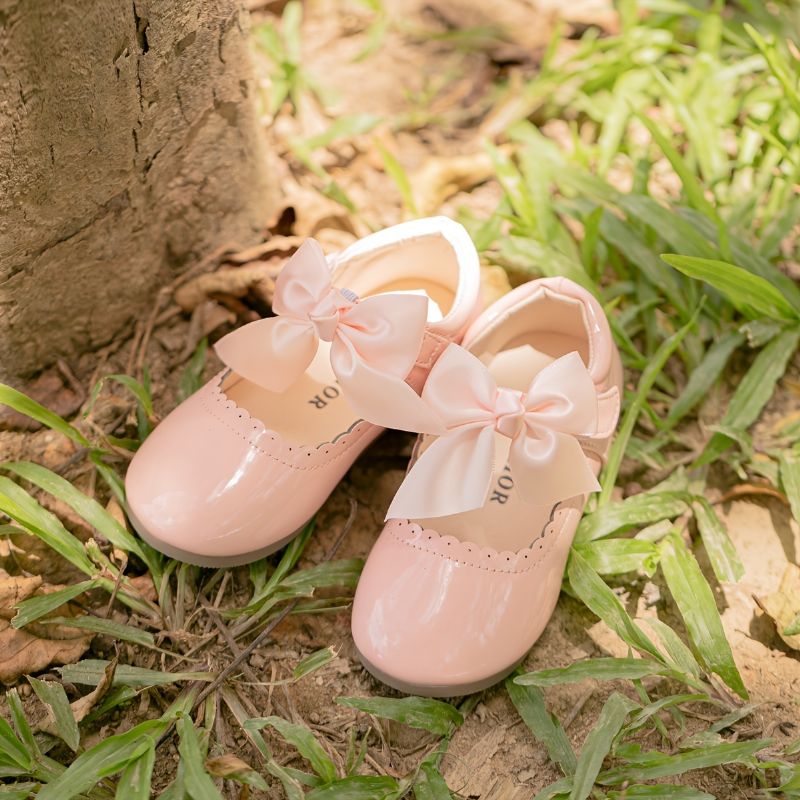 Flickor Mary Jane Flats Mjuksulor Anti-slip Balett Bow Princess Skor