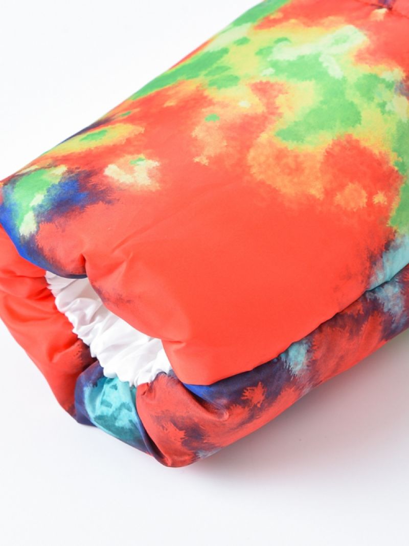 Bebis Flickor Förtjockad Varm Pufferrock Tie Dye Print Dragkedja Huvjacka Vinter Barnkläder