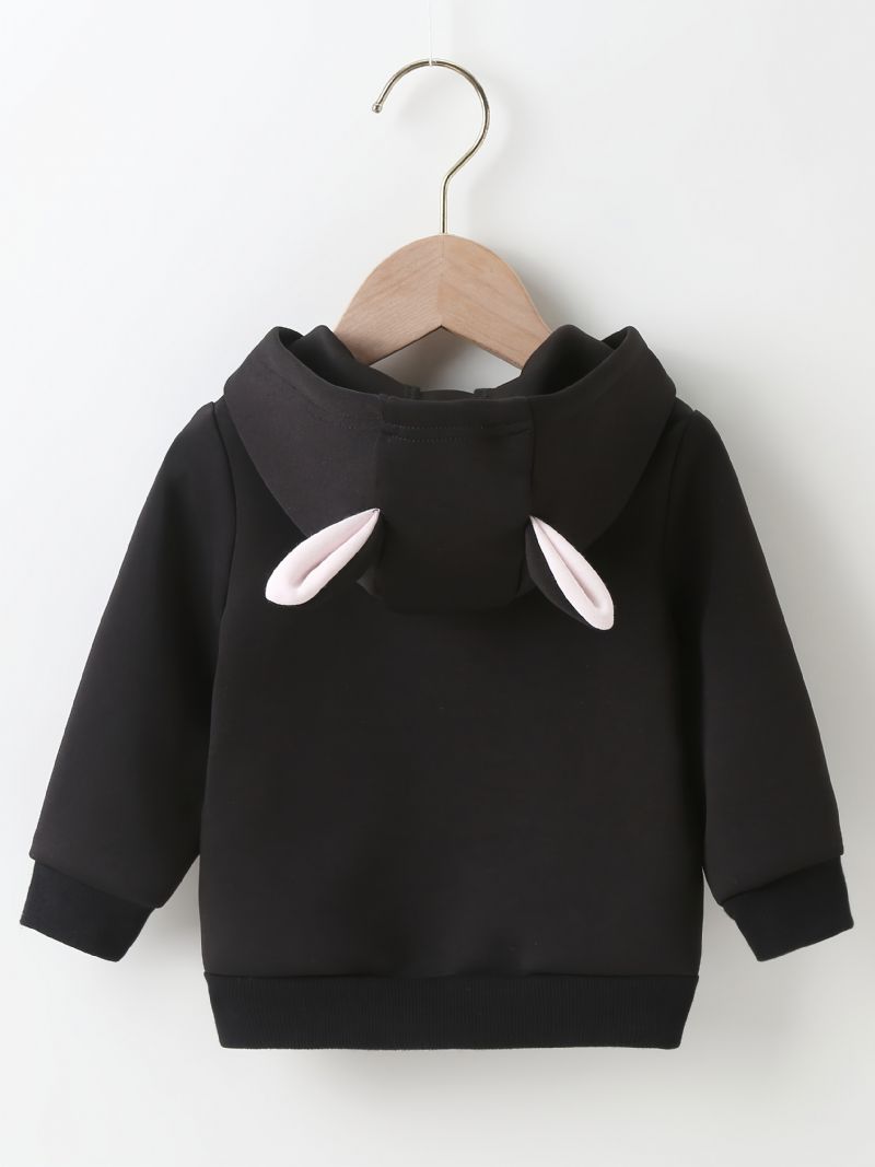 Höst & Vinter Bebis Flickor Mode Blomma Broderi Långärmad Hooded Zipper Kappa