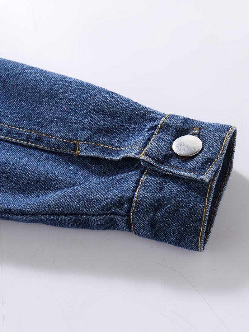 Pojkar Button Down-fickor Jeansjacka Kappa Barnkläder För Vår Höst