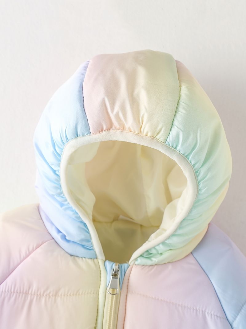 Pojkar Rainbow Gradient Zip Up Hood Kappa Varma Barnkläder För Vintern