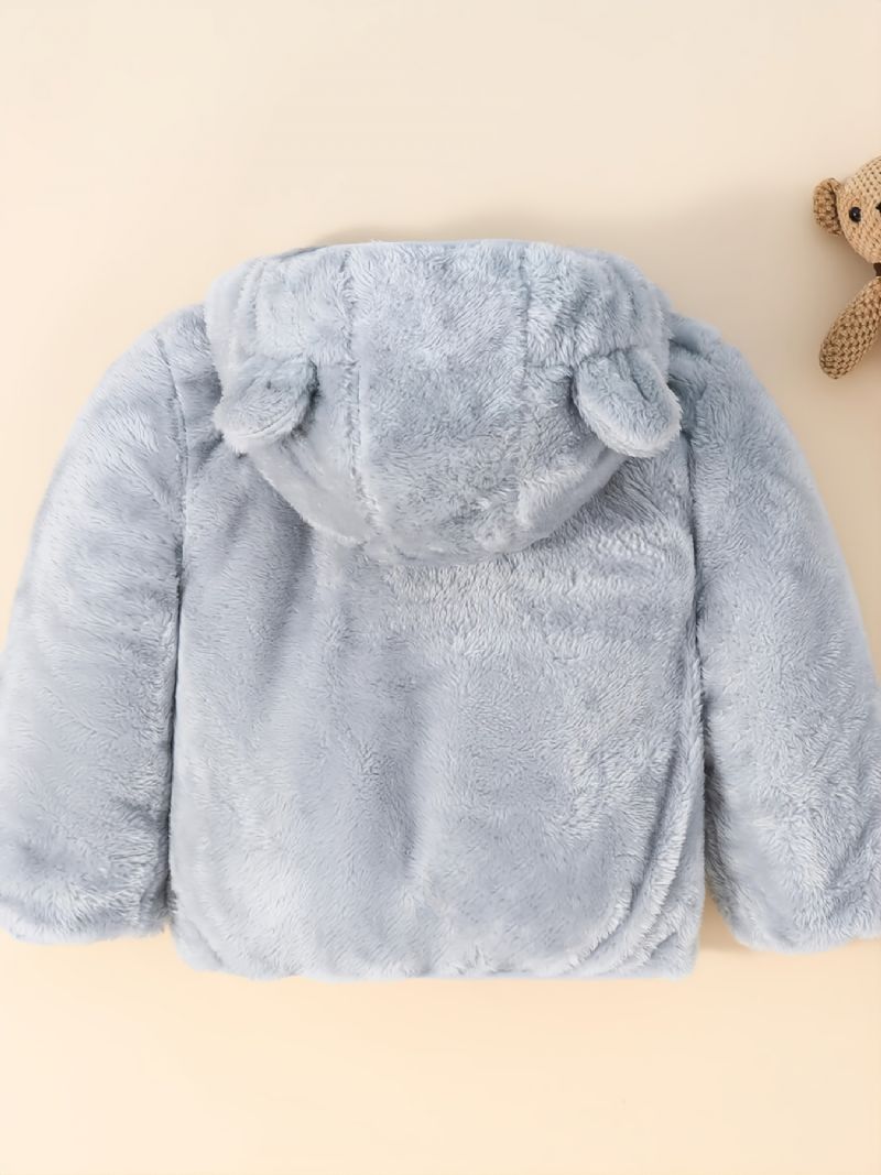 Toddler Bebis Flickor Huvjacka Flanell Zip Kappa För Höst Vinter Ny