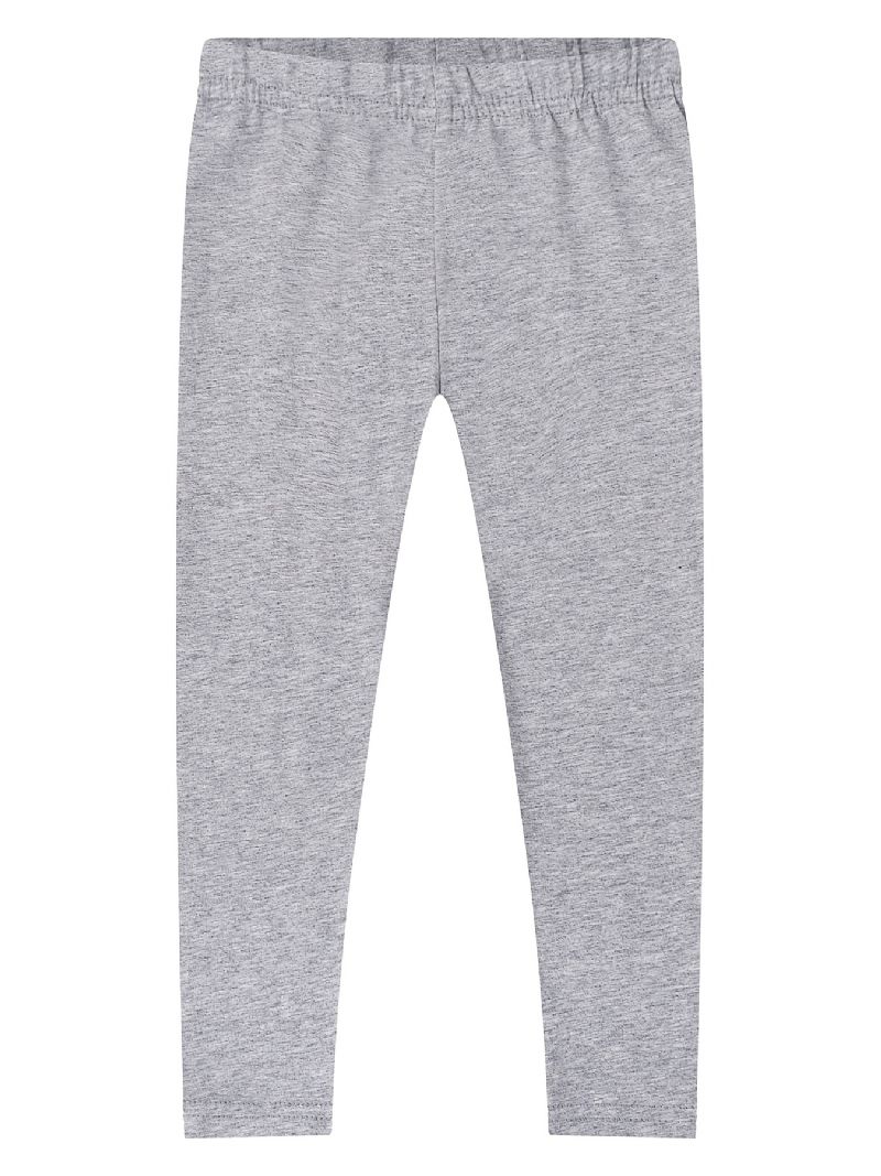 2st Tjejer Stretch Mjuka Leggings Enfärgade Byxor Barnkläder