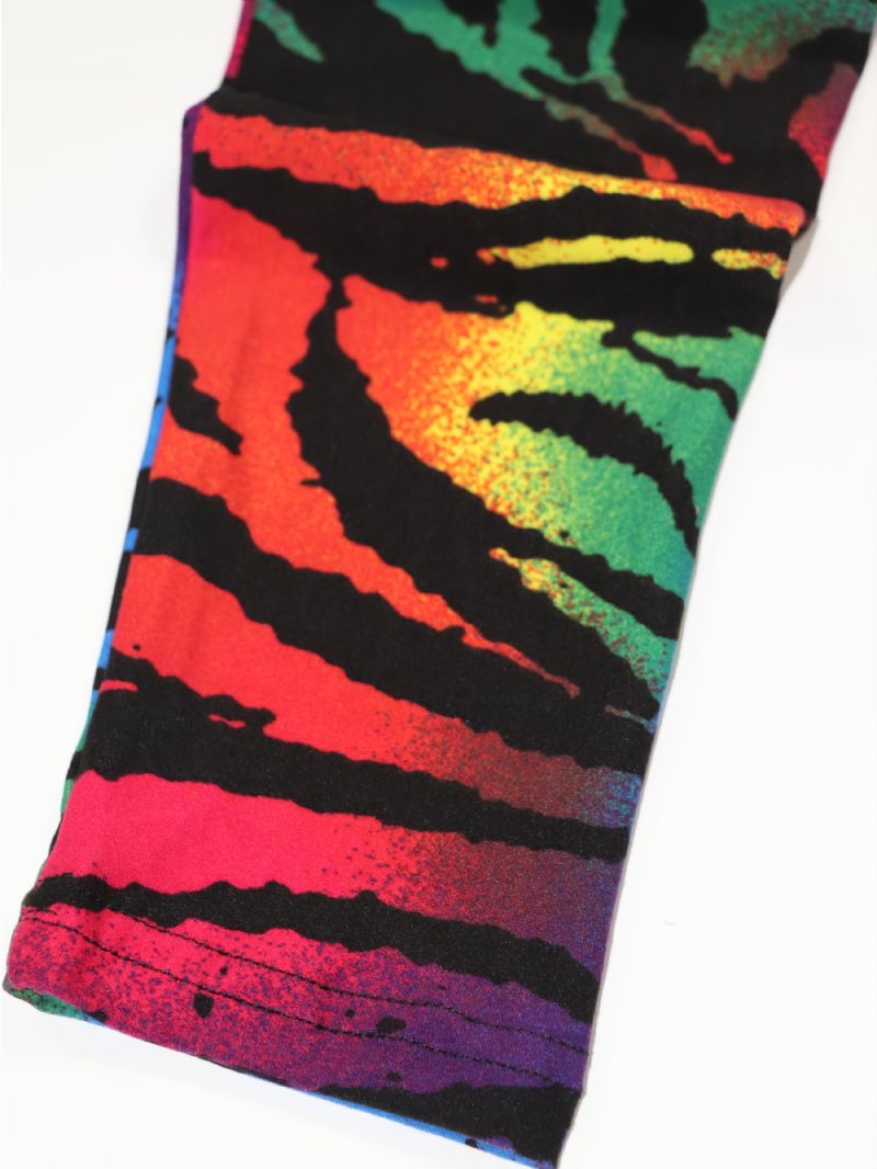 Barn Flickor Svart Rainbow Tie Dye Leggings Tie Dye Stretch Mjuka Byxor