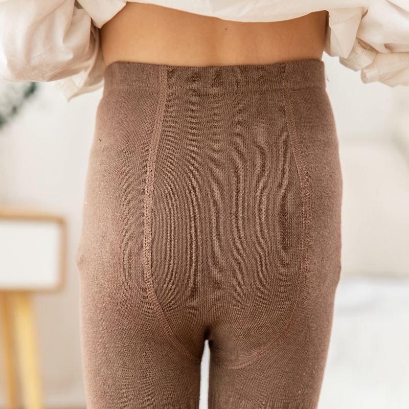 Bebis Flickor Enfärgade Kabelstickade Strumpbyxor Leggings Strumpor Mjuka Varma Barnkläder