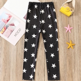 Flickor Star Print Elastisk Midja Leggings Bottoming Byxor Barnkläder