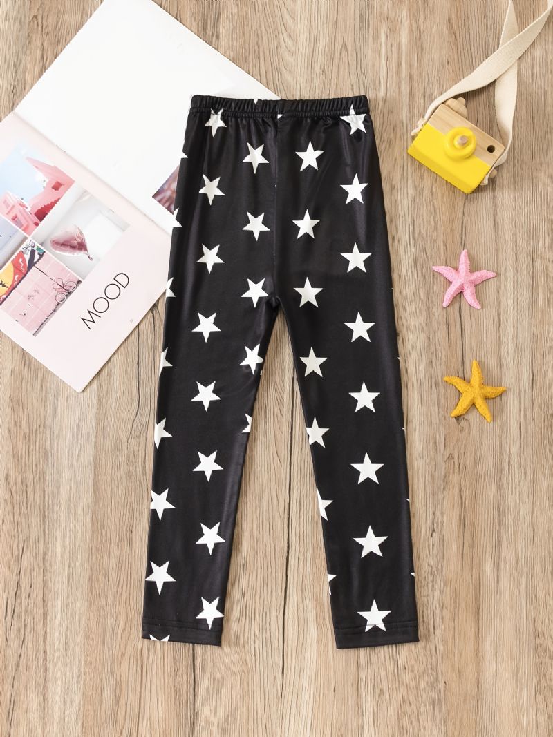 Flickor Star Print Elastisk Midja Leggings Bottoming Byxor Barnkläder