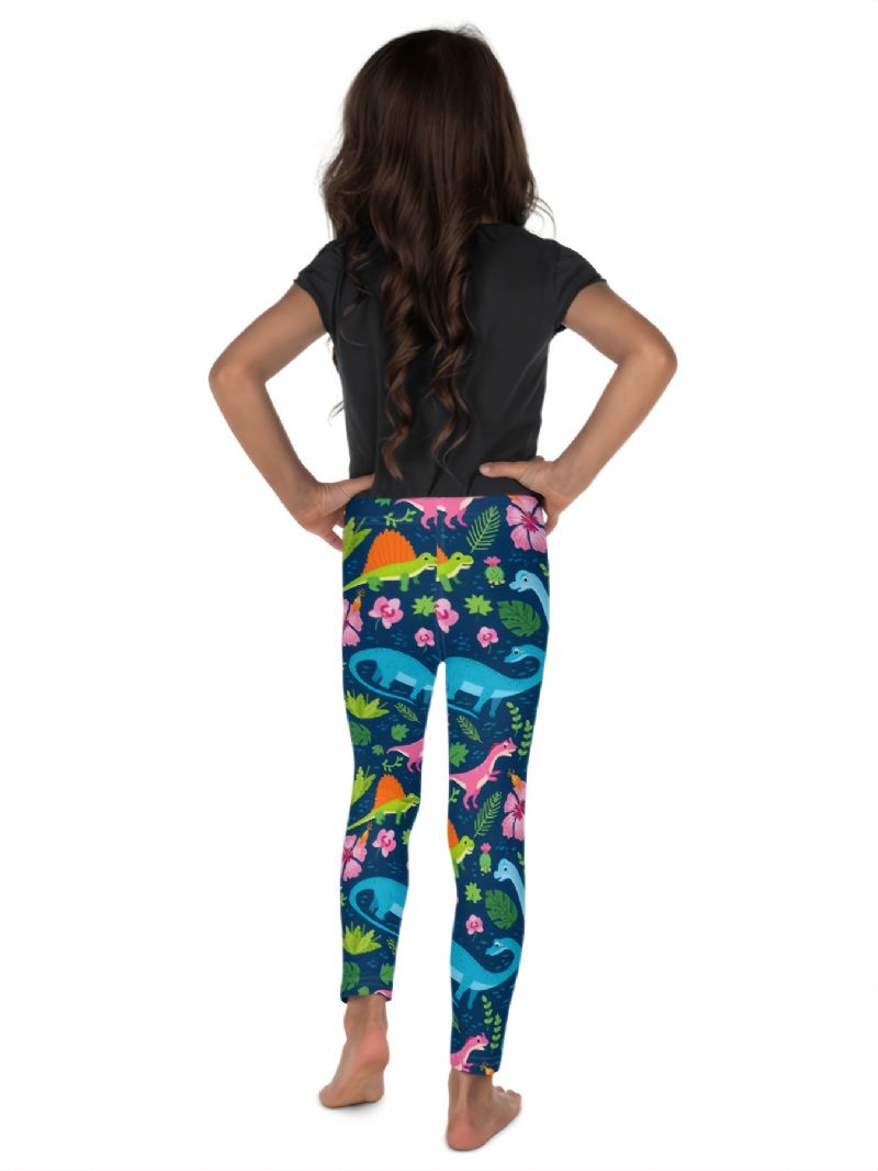 Flickor Tropiska Dinosaurier Print Söta Super Mjuka Leggings