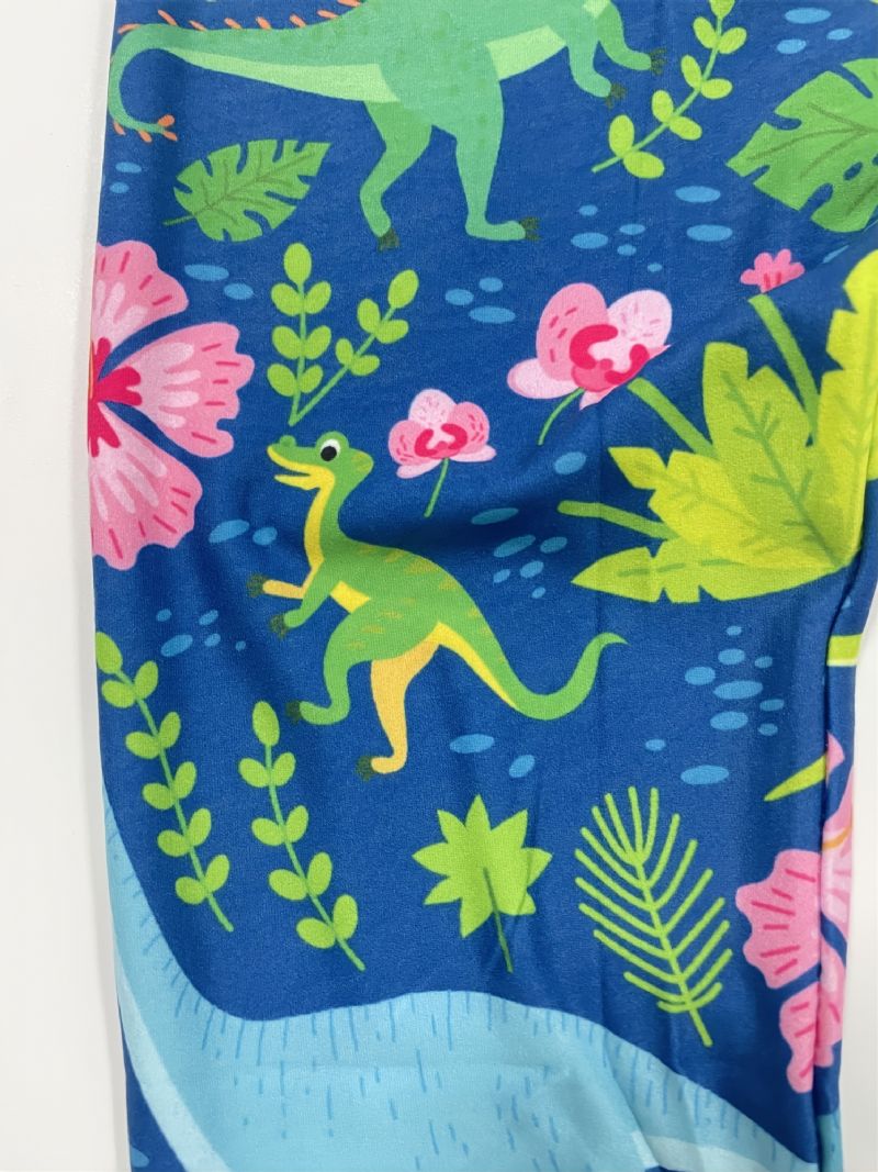 Flickor Tropiska Dinosaurier Print Söta Super Mjuka Leggings