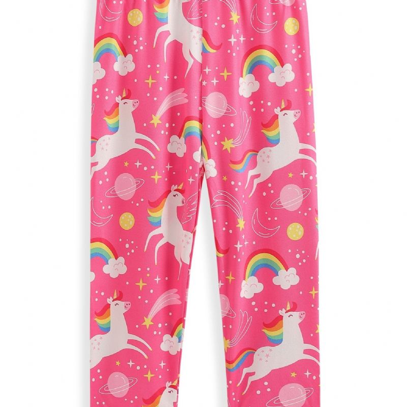 High Stretch Flickor Tecknade Unicorn Leggings