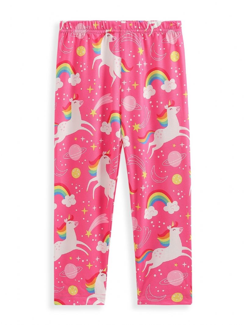 High Stretch Flickor Tecknade Unicorn Leggings