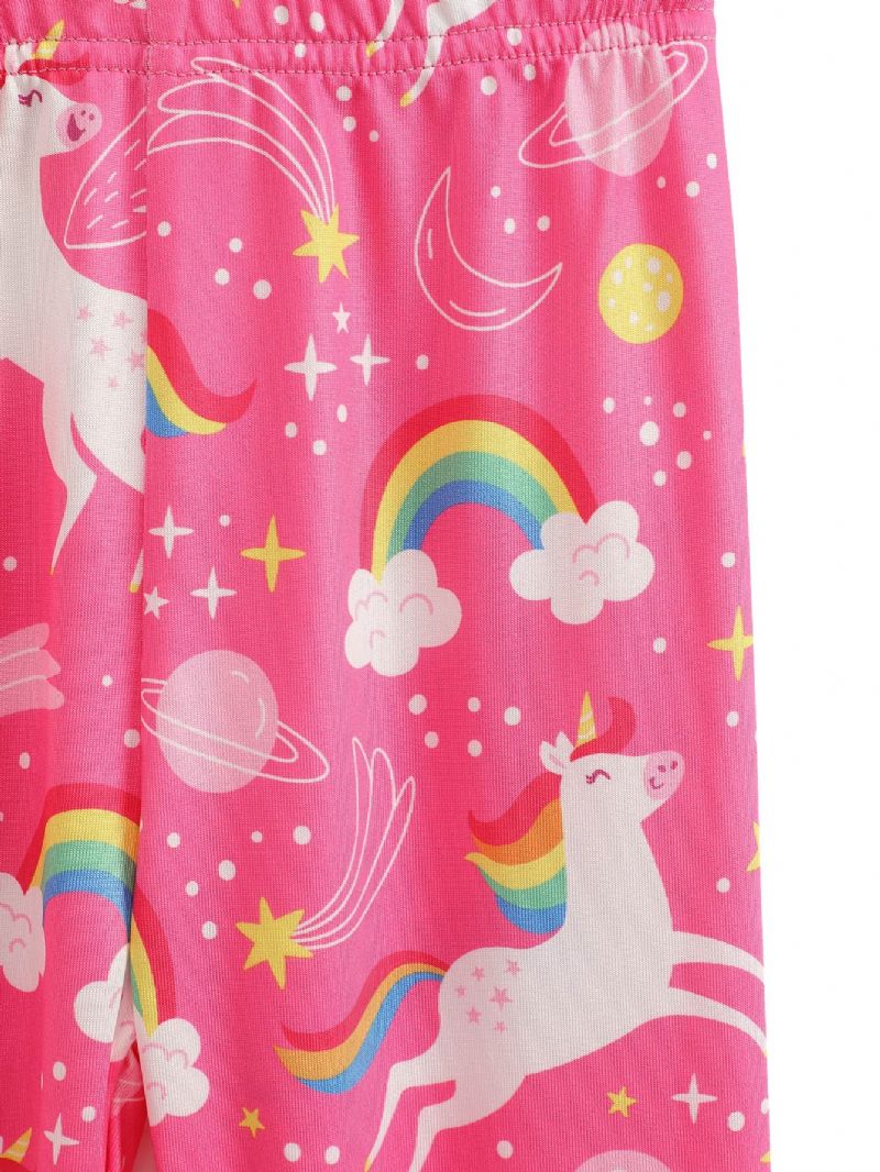 High Stretch Flickor Tecknade Unicorn Leggings