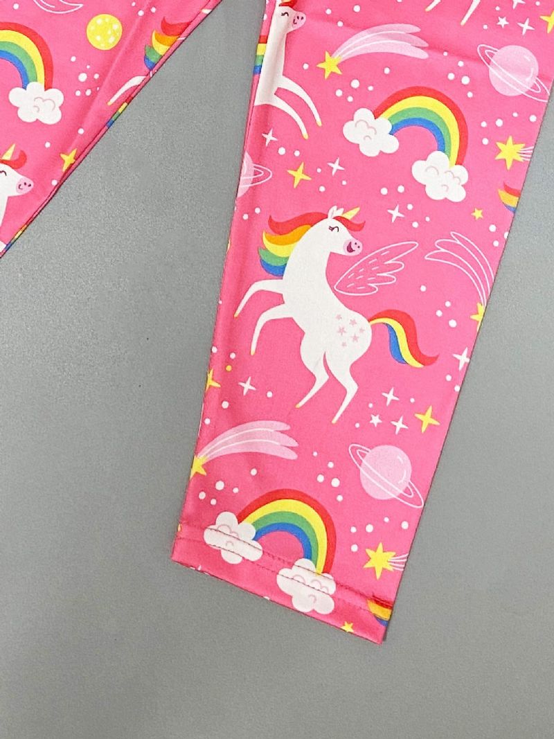 High Stretch Flickor Tecknade Unicorn Leggings