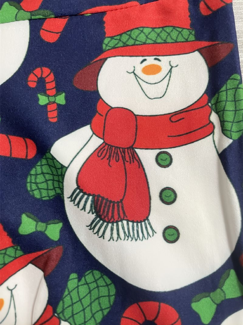 Höst Vinter Flickor Jul Serie Snowman Printed Leggings