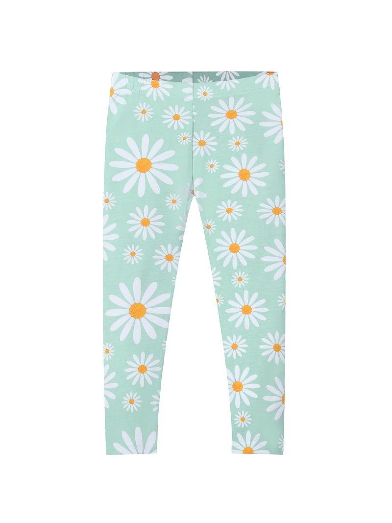 Stretchleggings Med Daisy Print För Flickor