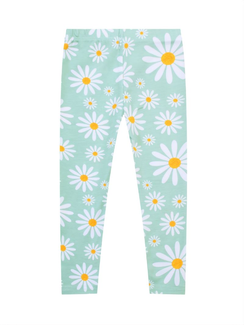 Stretchleggings Med Daisy Print För Flickor