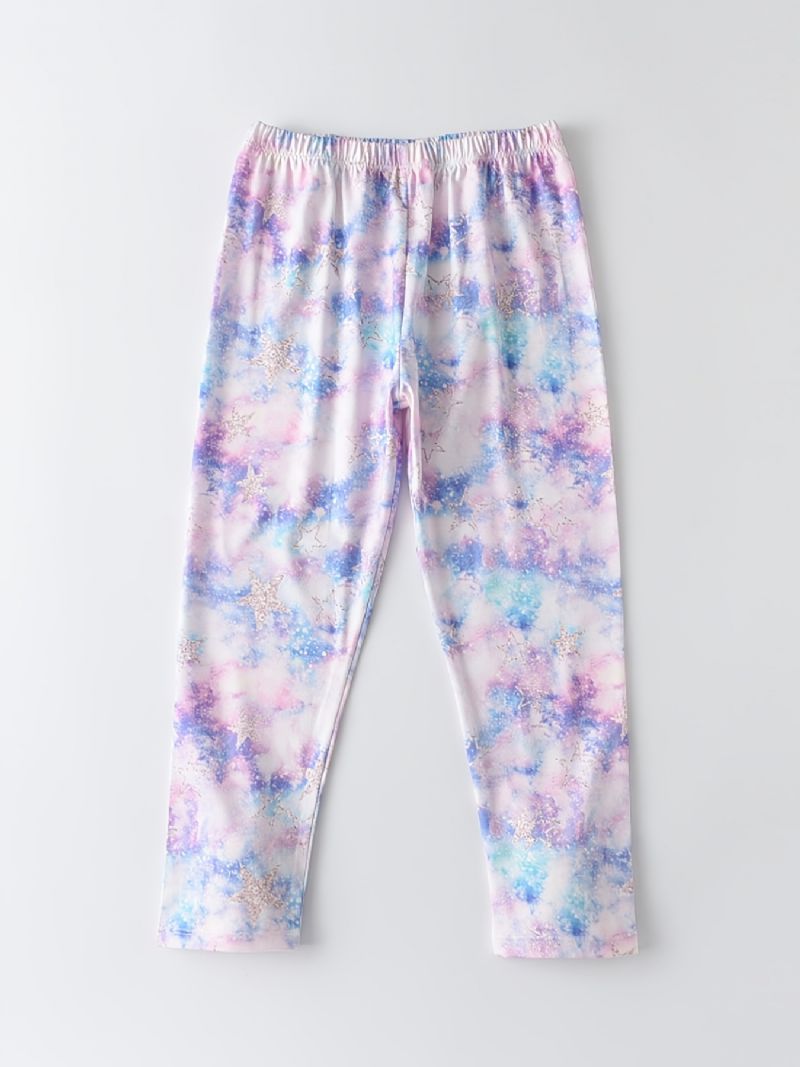 Tie Dye Leggings Med Stjärntryck