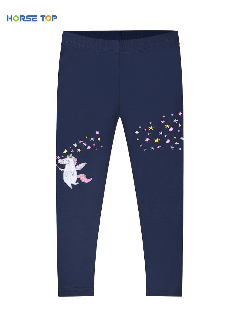 Tjejer Unicorn Print Stretch Leggings Barnkläder