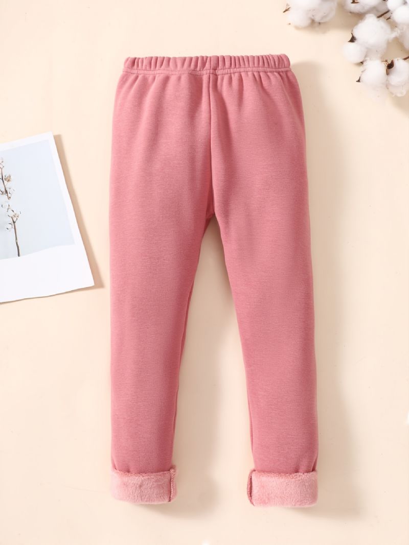 Winter New Bebis Flickor Bomull Leggings Rosa