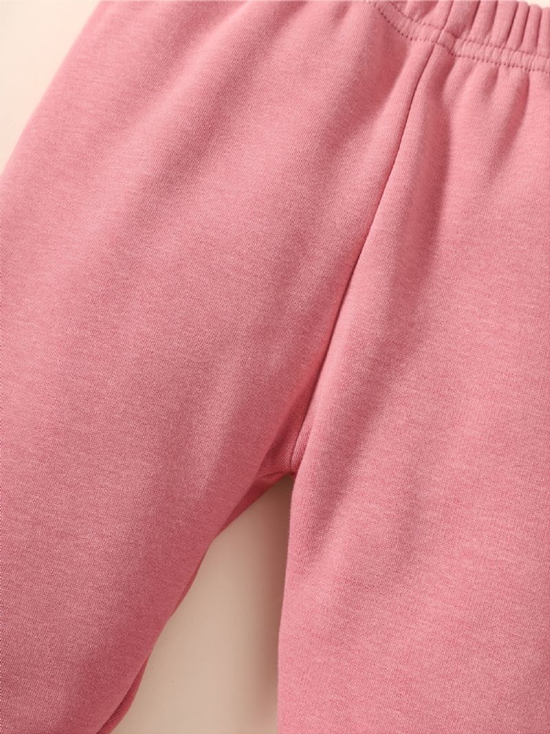 Winter New Bebis Flickor Bomull Leggings Rosa