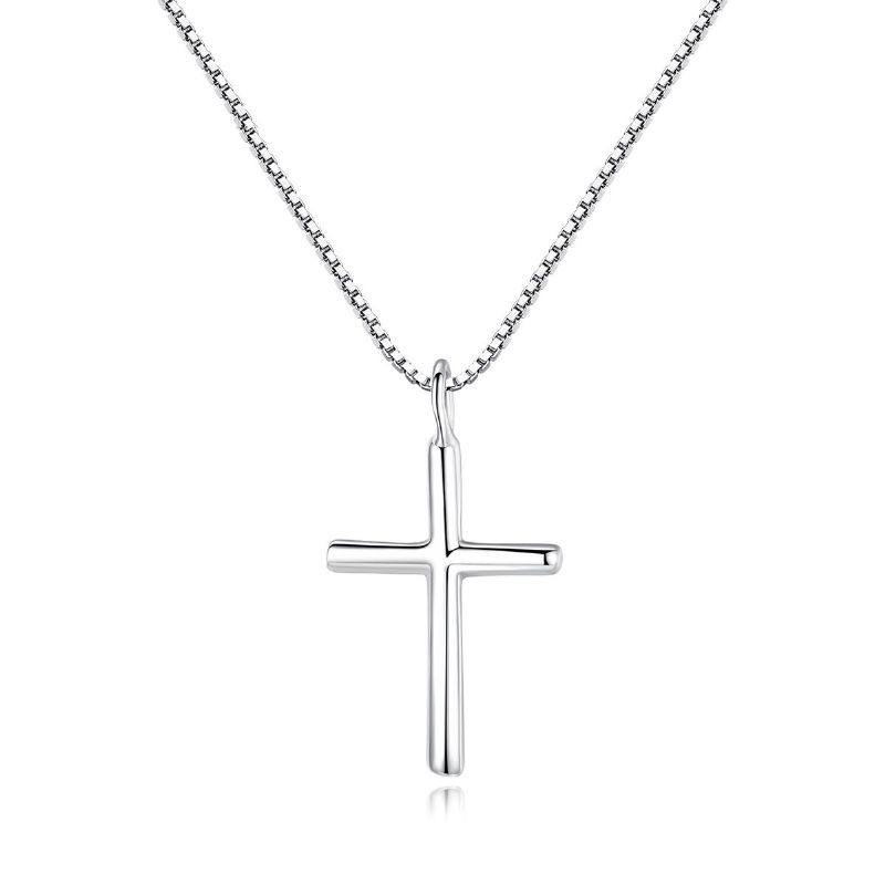 925 Sterling Silver Cross Halsband Kvinna Litet Hänge Flickor Barns Nyckelbenskedja