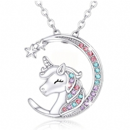 Moon Unicorn Hänge Halsband Jul Födelsedagsfest Presenter För Bebis Flickor Toddler Barn