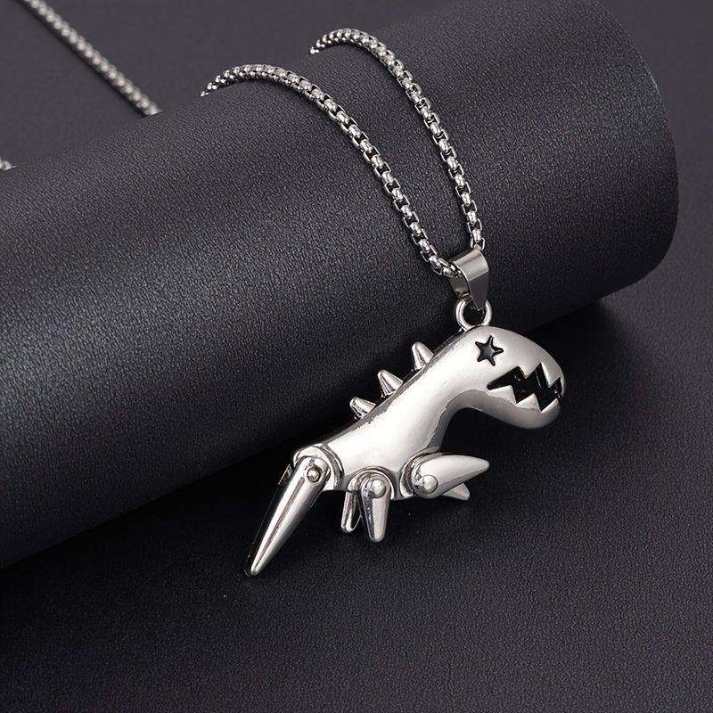 Pojkar Dinosaurie Skull Hänge Halsband Hip Hop Sweatshirt Chain Barngåva