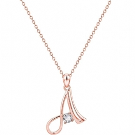 Rose Golden Engelska Alfabetet Zirkon Hänge Halsband Smycken Present Födelsedagspresenter För Kvinnor Mamma Fru Flickor Henne