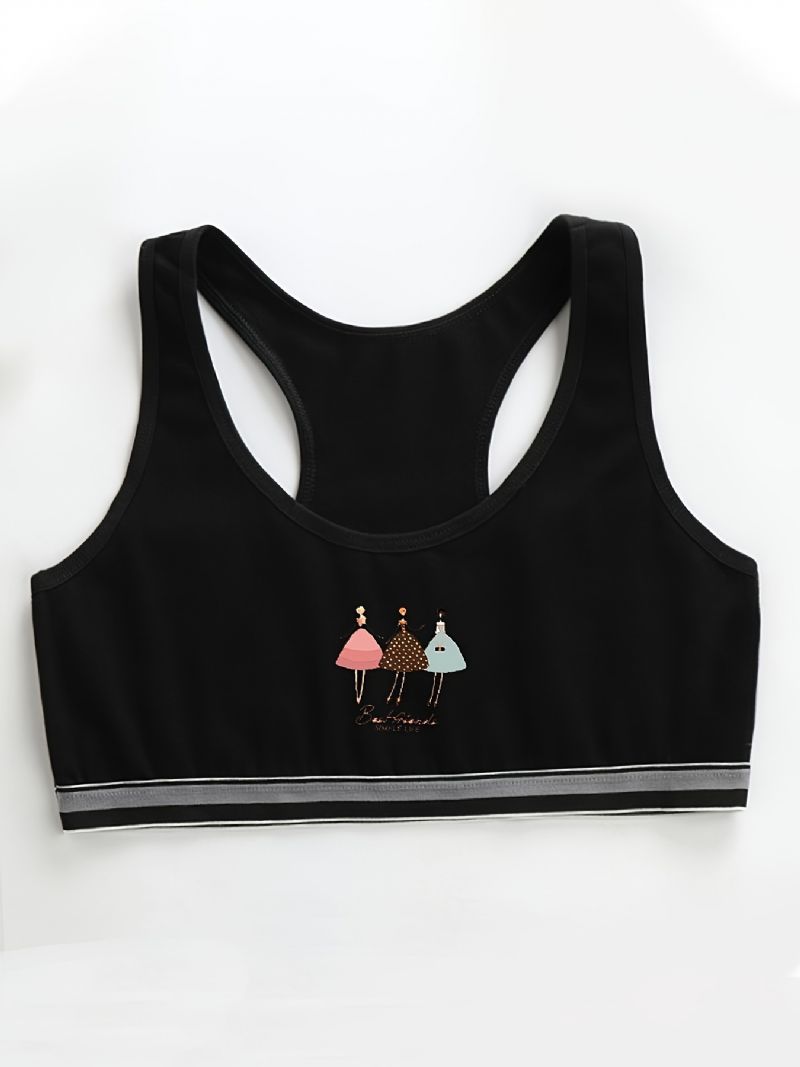 3st Tränings-bh För Tjejer Seamless Stretchy Sports Bralette Ärmlösa Crops Linne Underkläder