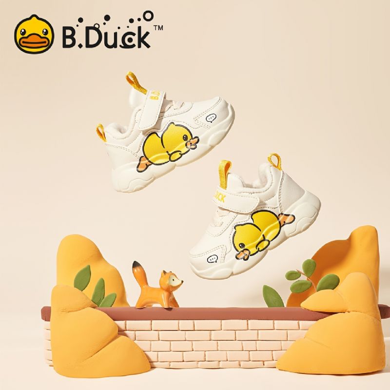 B.duck Toddler Barn Plyschsneakers Med Sött Ankatryck För Höst Och Vinter Nyhet