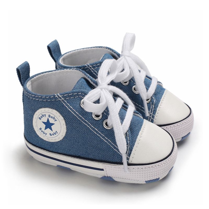 Bebis Star Soft Anti-slip High Top Canvas Denim Skor