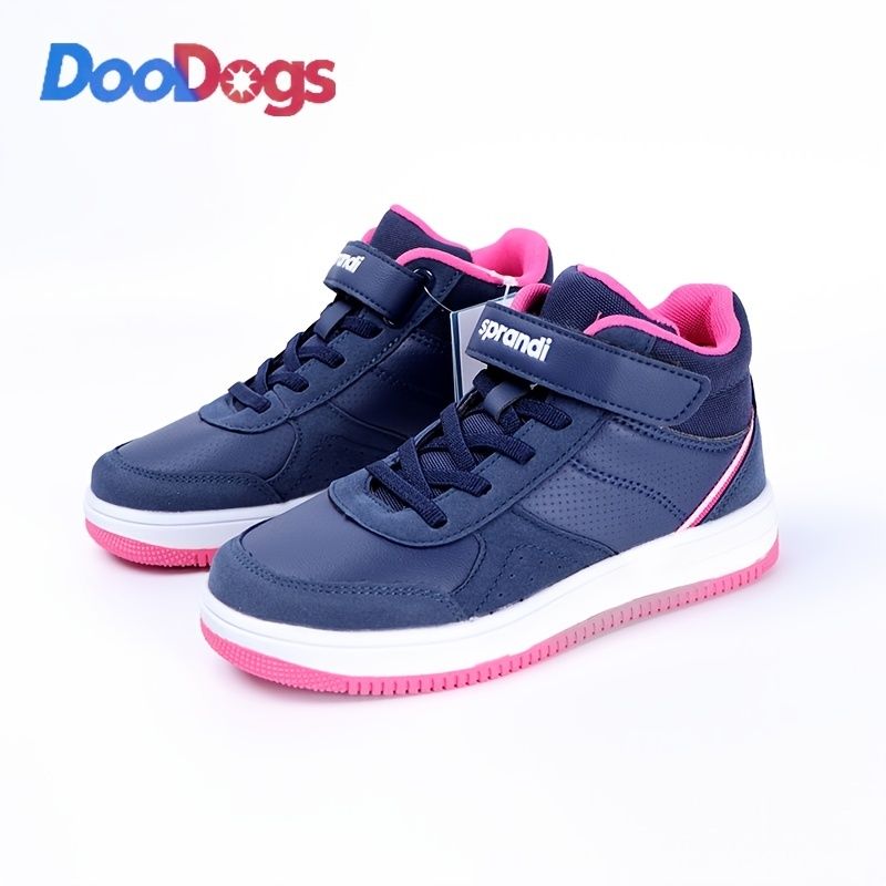 Doodogs Flickor Sneakers Med Mjuk Sula Lättvikts Andas Halkfria Kardborrefästen Fritidsskor