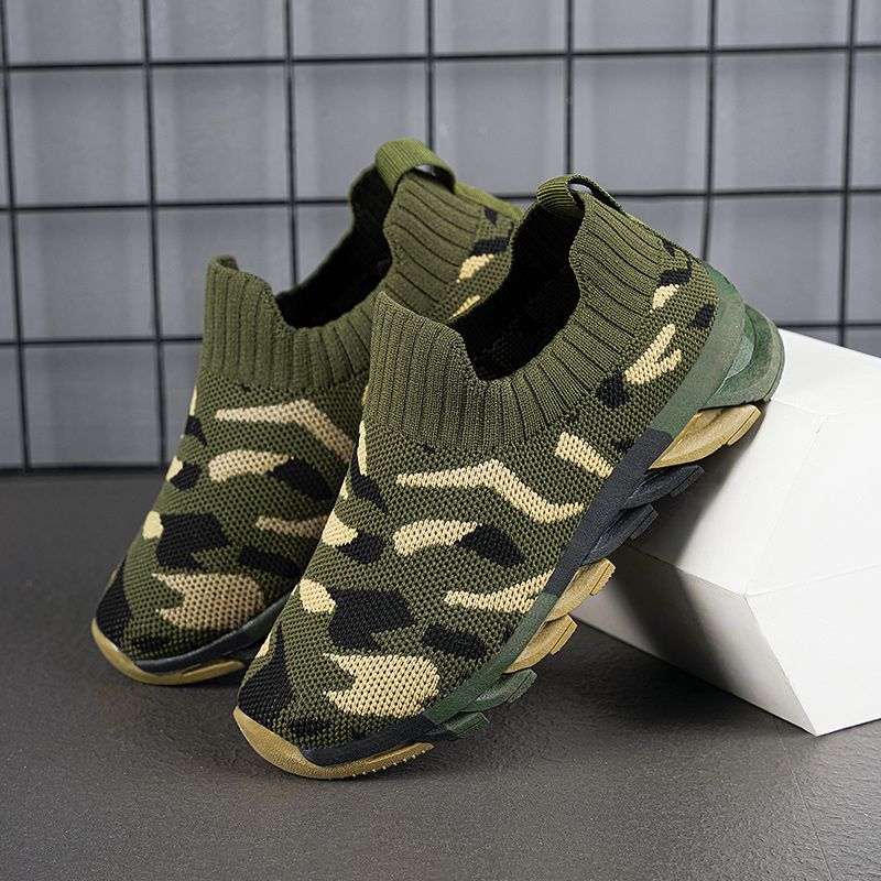 Pojkar All Season Camo Green Sneakers